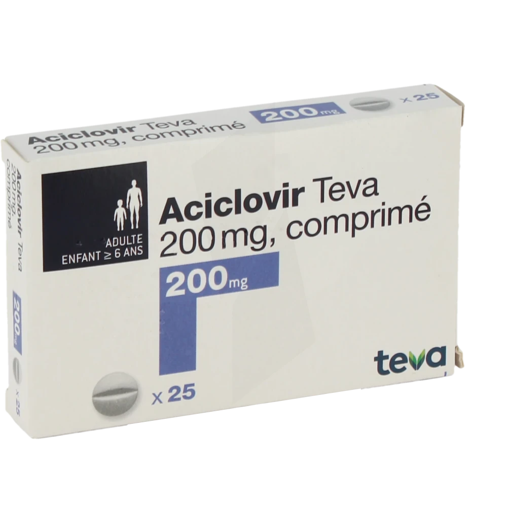 Aciclovir Teva 200 Mg, Comprimé