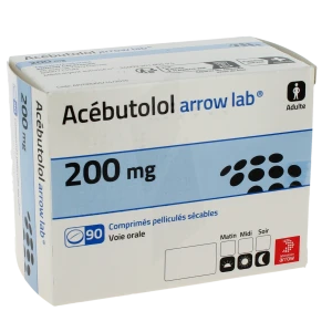 Acebutolol Arrow Lab 200 Mg, Comprimé Pelliculé Sécable