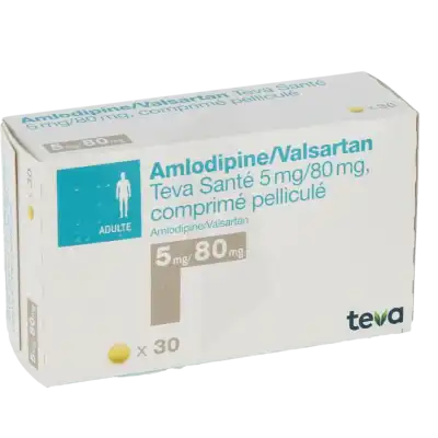 Amlodipine/valsartan Teva Sante 5 Mg/80 Mg, Comprimé Pelliculé à Eysines