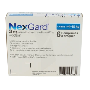 Nexgard 28 Mg Comprimes A Croquer Pour Chiens 4 - 10 Kg, Comprimé à Croquer