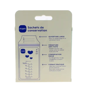 Mam Allaitement Sachet Conservation Lait Maternel 180 Ml Boîte De 25