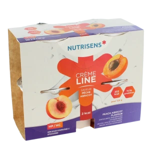 Nutrisens Cremeline 2kcal Nutriment Pêche Abricot 4cups/125g