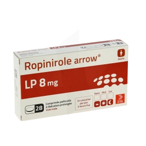 Ropinirole Arrow Lp 8 Mg, Comprimé Pelliculé à Libération Prolongée