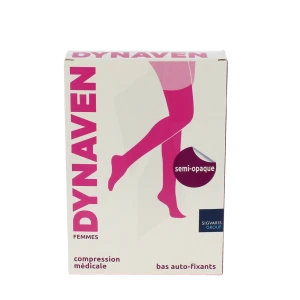 Sigvaris Dynaven Semi-opaque Bas Auto-fixants Classe 3 Femme Noir Normal L