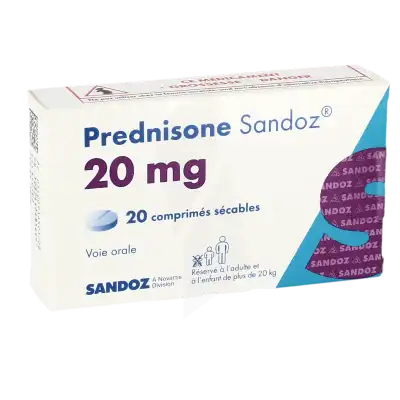 Prednisone Sandoz 20 Mg, Comprimé Sécable à Auterive
