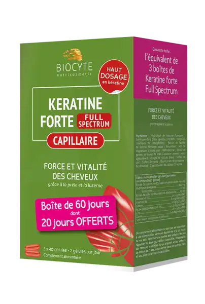 Biocyte Kératine Forte Full Spectrum Gélules 3b/40