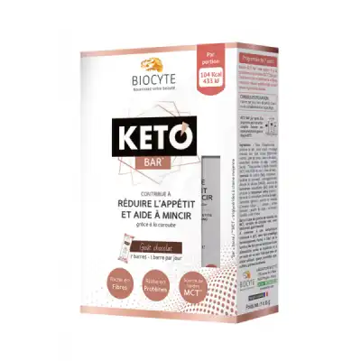 Biocyte Keto Barre Chocolat Noir B/7 à Cholet