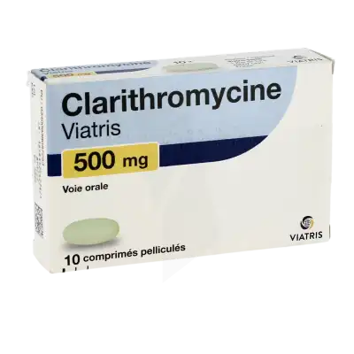 Clarithromycine Viatris 500 Mg, Comprimé Pelliculé à SAINT-SAENS