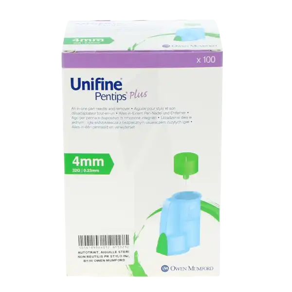 Unifine Plus Aiguille Avec Désadaptateur Pour Stylo 4mm B/100
