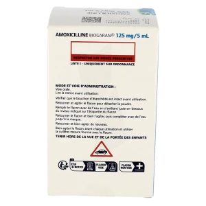 Amoxicilline Biogaran 125 Mg/5 Ml, Poudre Pour Suspension Buvable
