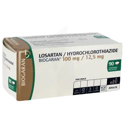 Losartan/hydrochlorothiazide Biogaran 100 Mg/12,5 Mg, Comprimé Pelliculé à Bergerac