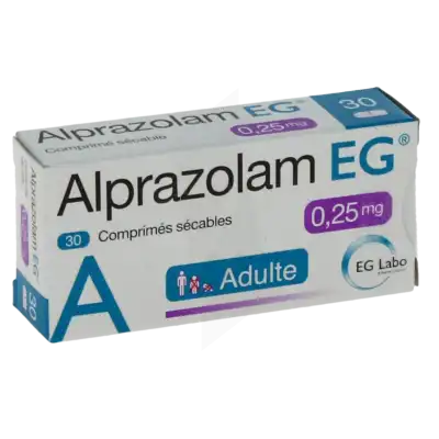 Alprazolam Eg 0,25 Mg, Comprimé Sécable à Sèvres
