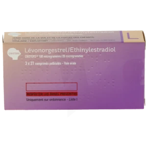 Levonorgestrel/ethinylestradiol Cristers 100 Microgrammes/20 Microgrammes, Comprimé Pelliculé