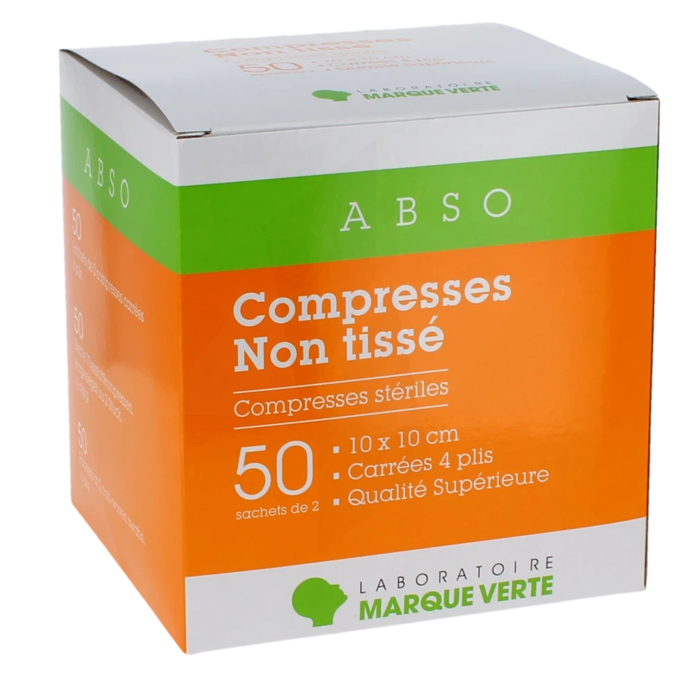 Marque Verte Abso Compresses Non-tissé 10x10