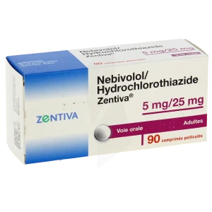 Nebivolol/hydrochlorothiazide Zentiva 5 Mg/25 Mg, Comprimé Pelliculé