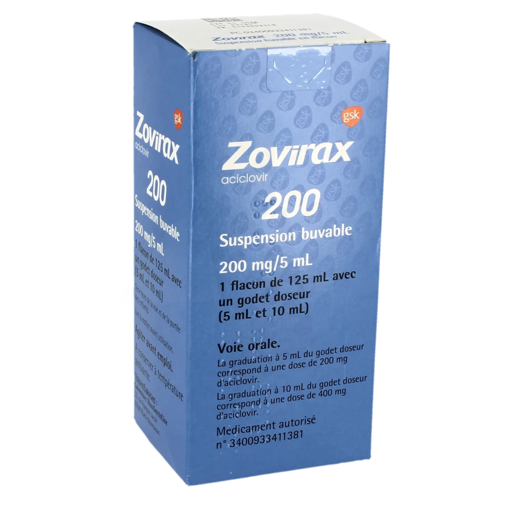 Zovirax 200 Mg/5 Ml, Suspension Buvable En Flacon