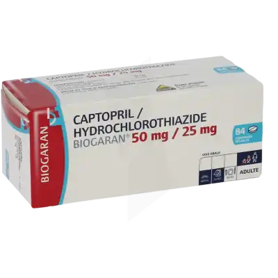 Captopril/hydrochlorothiazide Biogaran 50 Mg/25 Mg, Comprimé Sécable à CANALS