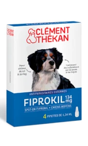 Fiprokil 134mg Spot-onsolution Pour Application Locale Chiens Moyens 10-20kg 4 Pipettes/1,34ml