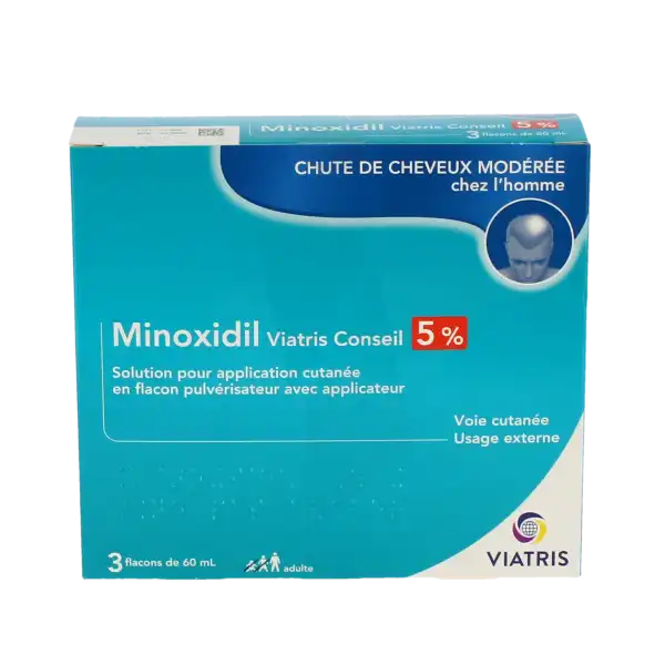 Minoxidil Viatris Conseil 5 %, Solution Pour Application Cutanée