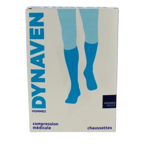 Sigvaris Dynaven Semi-opaque Fin Chaussette Classe 2 Homme Marine Normal M