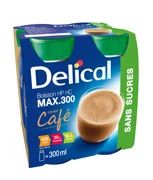 Delical Max 300 Sans Sucres Nutriment Café 4 Bouteilles/300ml