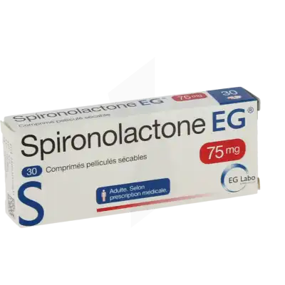 SPIRONOLACTONE EG 75 mg, comprimé pelliculé sécable