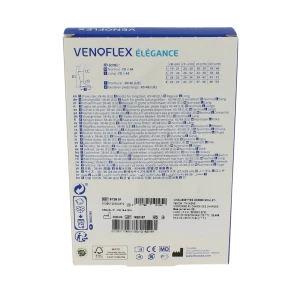 Venoflex Elegance 2 Chaussette Maille Côtelée Homme Noir Taille 3n-