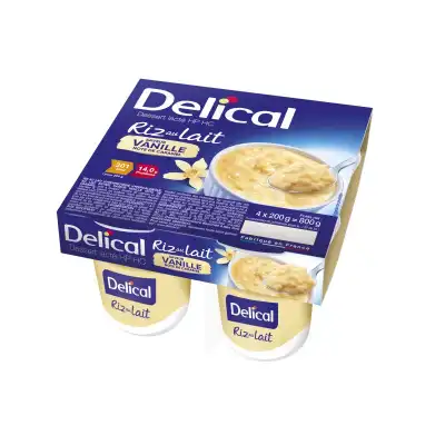 Delical Riz Au Lait Nutriment Vanille 4pots/200g à SAINT-SAENS