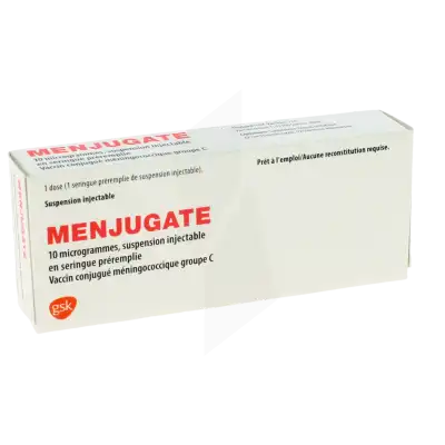 MENJUGATE 10 microgrammes, suspension injectable en seringue préremplie. Vaccin conjugué méningococcique groupe C