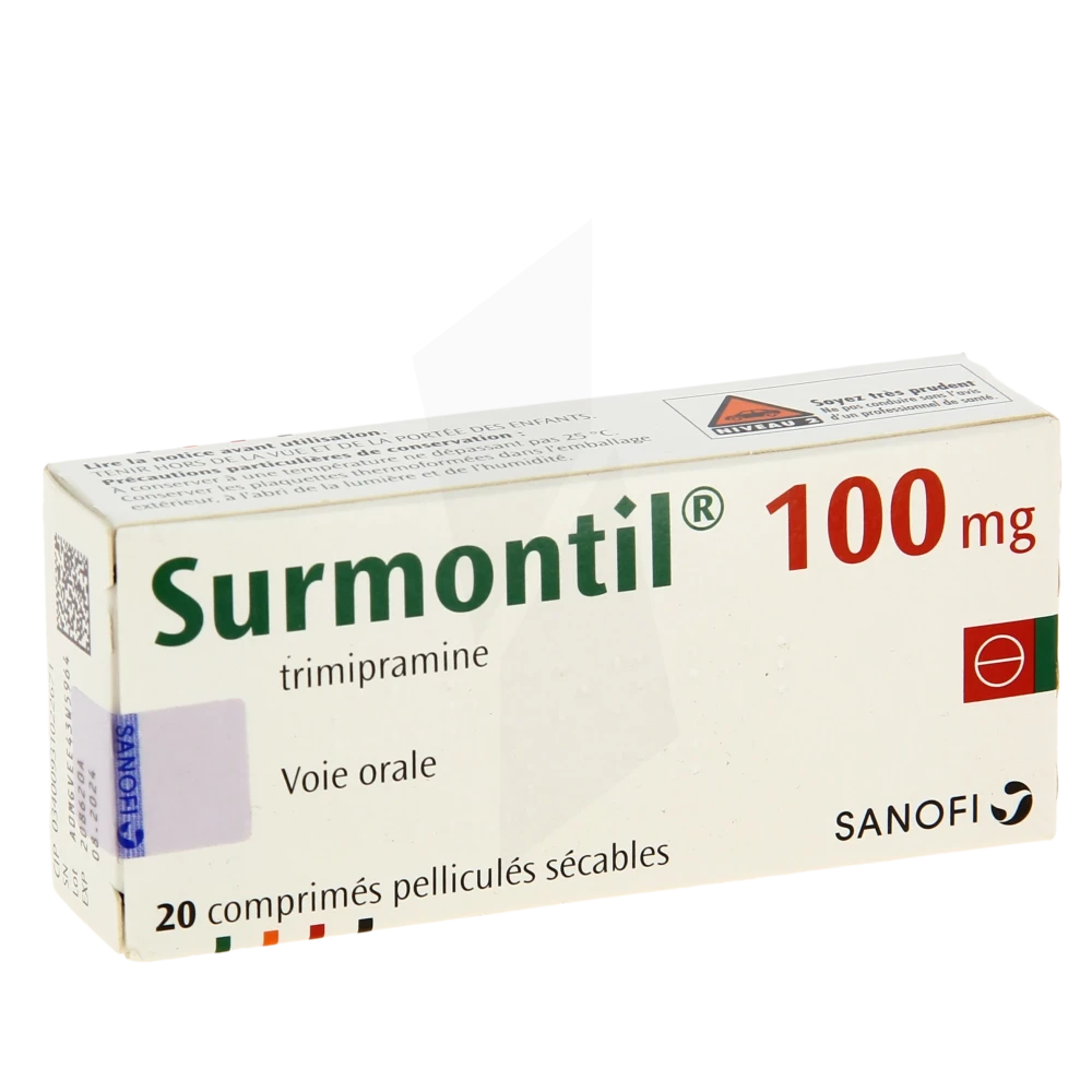 Surmontil 100 Mg, Comprimé Pelliculé Sécable