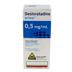 Desloratadine Arrow 0,5 Mg/ml, Solution Buvable
