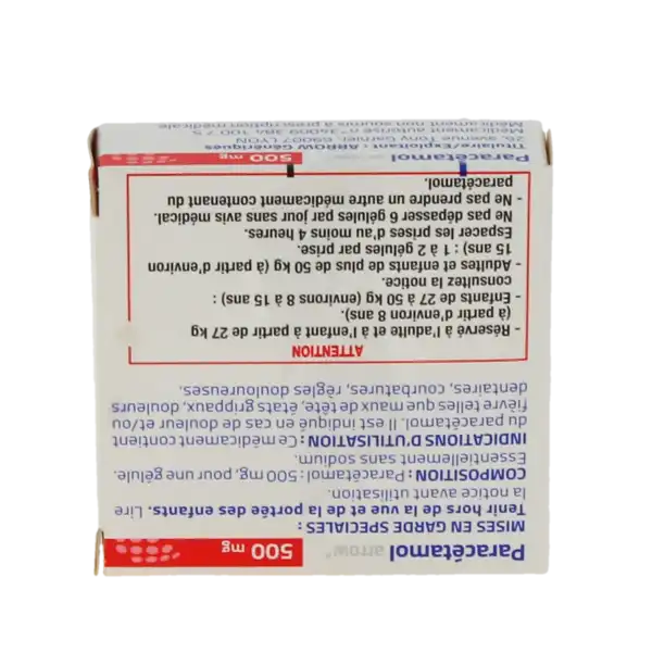 Paracetamol Arrow 500 Mg, Gélule