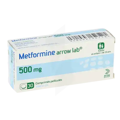 Metformine Arrow Lab 500 Mg, Comprimé Pelliculé à VILLERS-LE-LAC