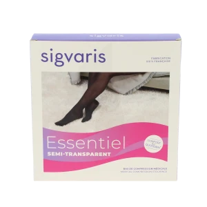 Sigvaris Essentiel Semi-transparent Collant  Femme Classe 2 Noir Medium Long