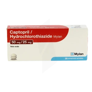 Captopril/hydrochlorothiazide Viatris 50 Mg/25 Mg, Comprimé Sécable