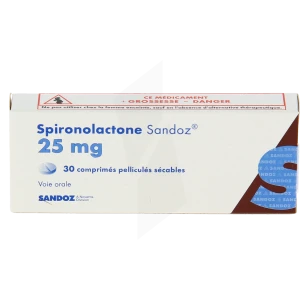 Spironolactone Sandoz 25 Mg, Comprimé Pelliculé Sécable