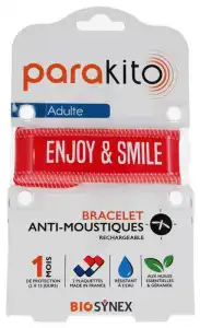 Parakito Good Vibes Bracelet Rechargeable Anti-moustique Adulte Rouge B/2 à BOURBOURG