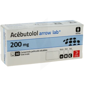 Acebutolol Arrow Lab 200 Mg, Comprimé Pelliculé Sécable