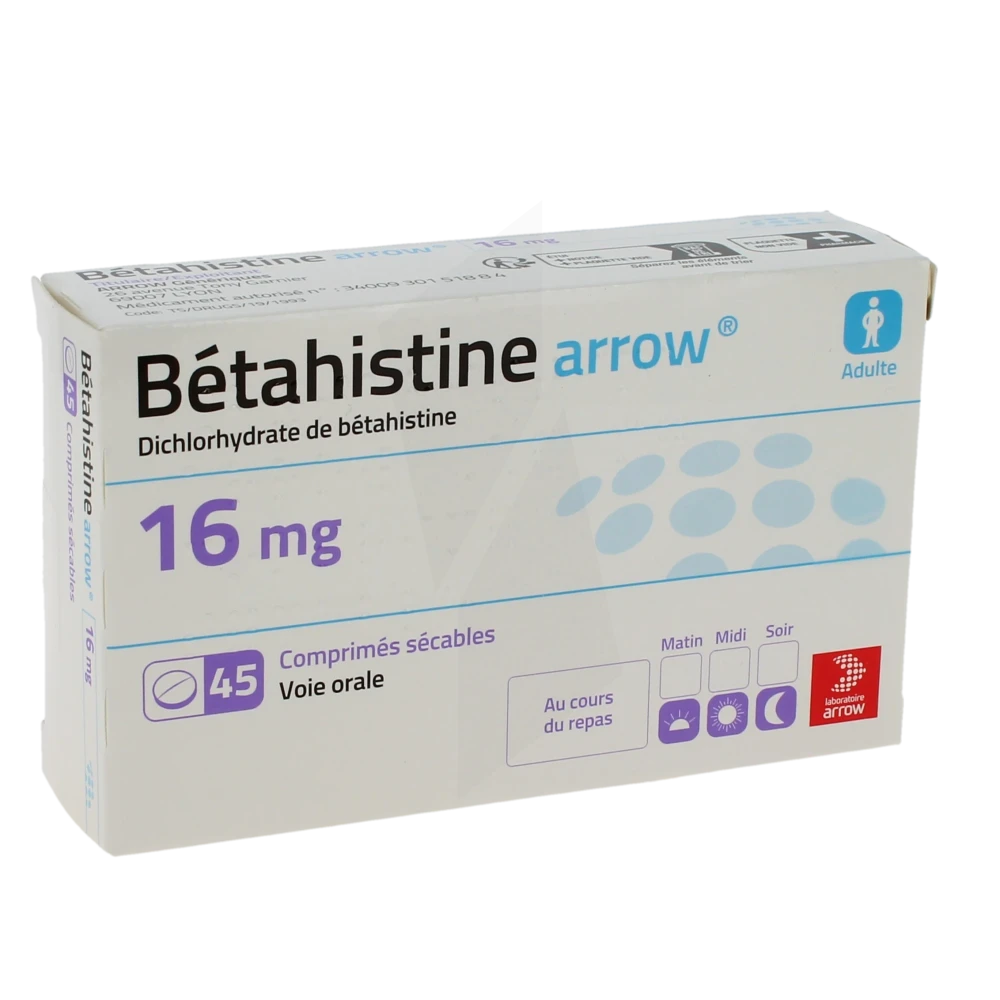 Betahistine Arrow 16 Mg, Comprimé Sécable