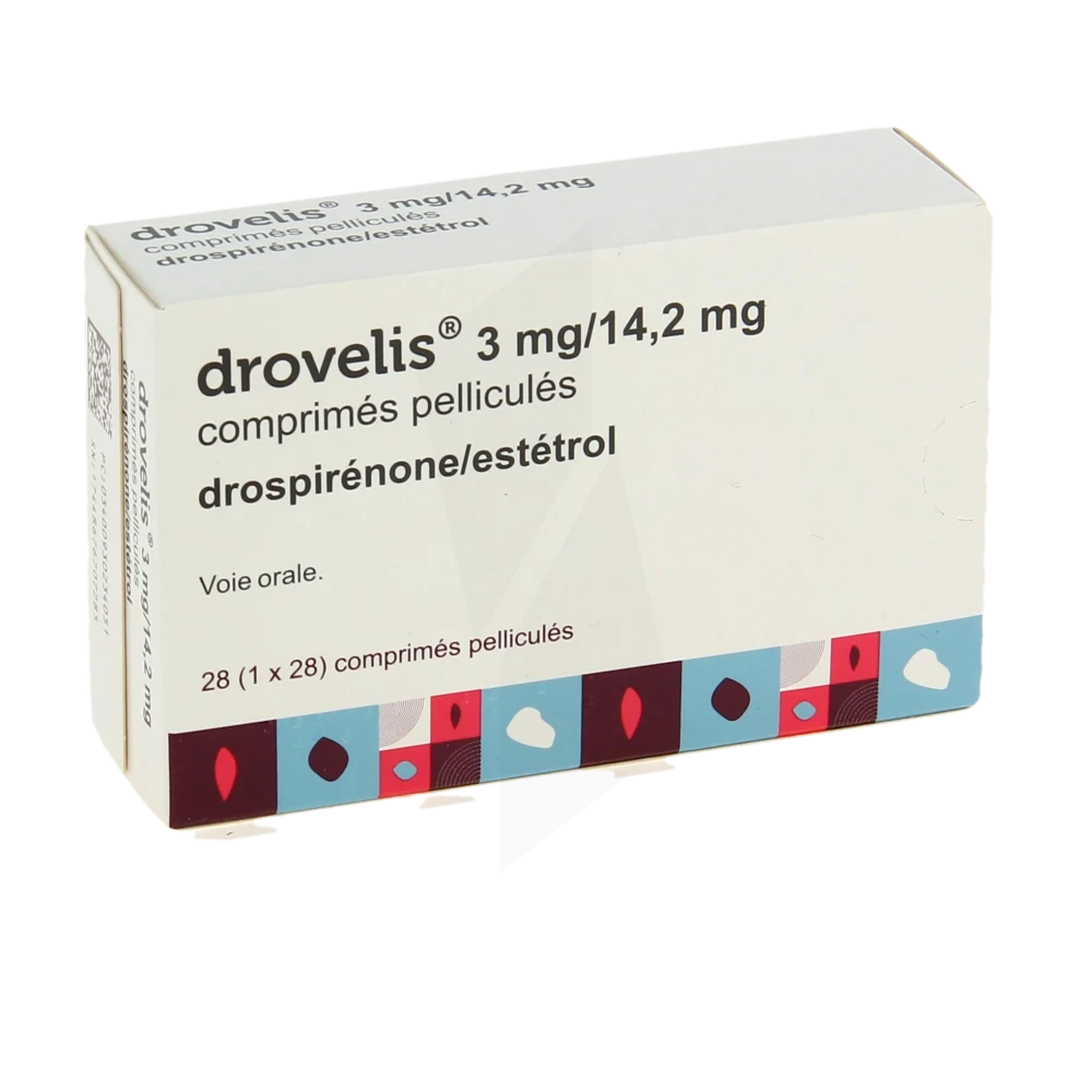 Drovelis 3 Mg/14,2 Mg, Comprimé Pelliculé