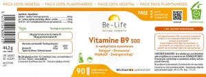 Be-life Vitamine B9 500 Gélules B/90