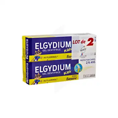 Elgydium Kids Protection Caries Gel Dentifrice Banane 2-6ans 2 T/50ml à NICE