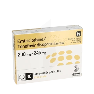 Emtricitabine/tenofovir Disoproxil Arrow 200 Mg/245 Mg, Comprimé Pelliculé