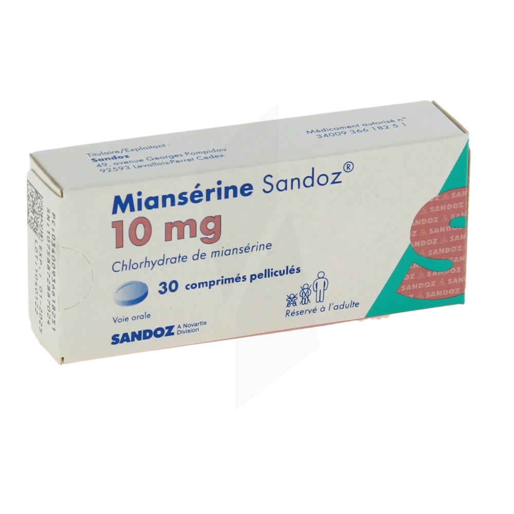Mianserine Sandoz 10 Mg, Comprimé Pelliculé