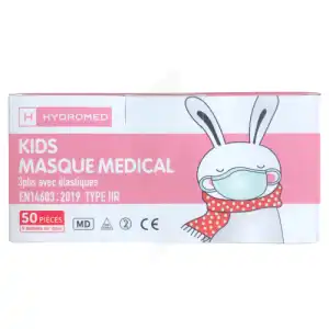 Masque Chirurgical Enfant Type Iir 6-12ans Rose à Concarneau