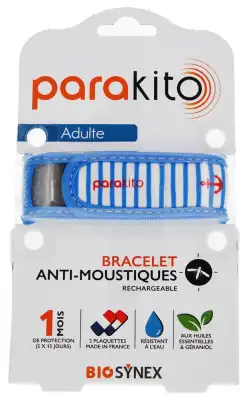 Parakito Grafic Bracelet Rechargeable Anti-moustique Adulte Marin B/2 à VILLENAVE D'ORNON