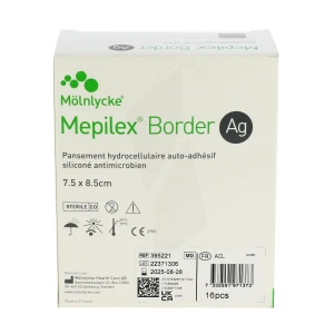 Mepilex Border Ag, 7,5 Cm X 8,5 Cm , Bt 16