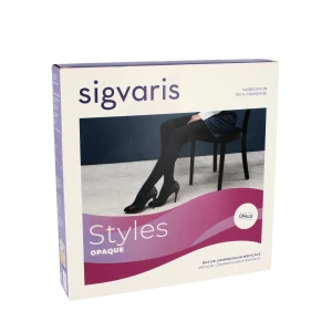Sigvaris Styles Opaque Bas Auto-fixants  Femme Classe 2 Beige RosÉ Medium Normal