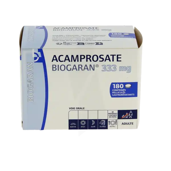 Acamprosate Biogaran 333 Mg, Comprimé Pelliculé Gastro-résistant