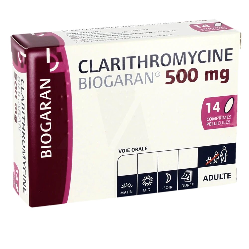 Clarithromycine Biogaran 500 Mg, Comprimé Pelliculé